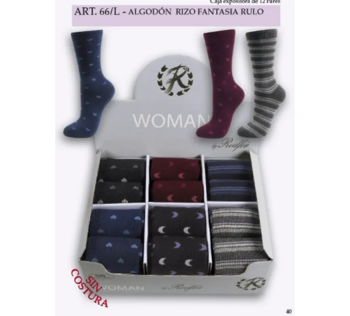 Calcetin Sra Fantasia Rulo Rizo